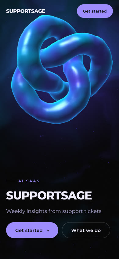 Phone view of the AI SaaS site.