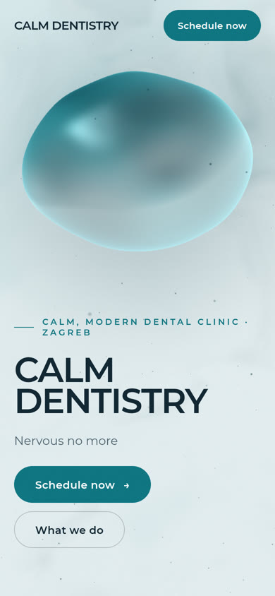Phone view of the dental clinic site.